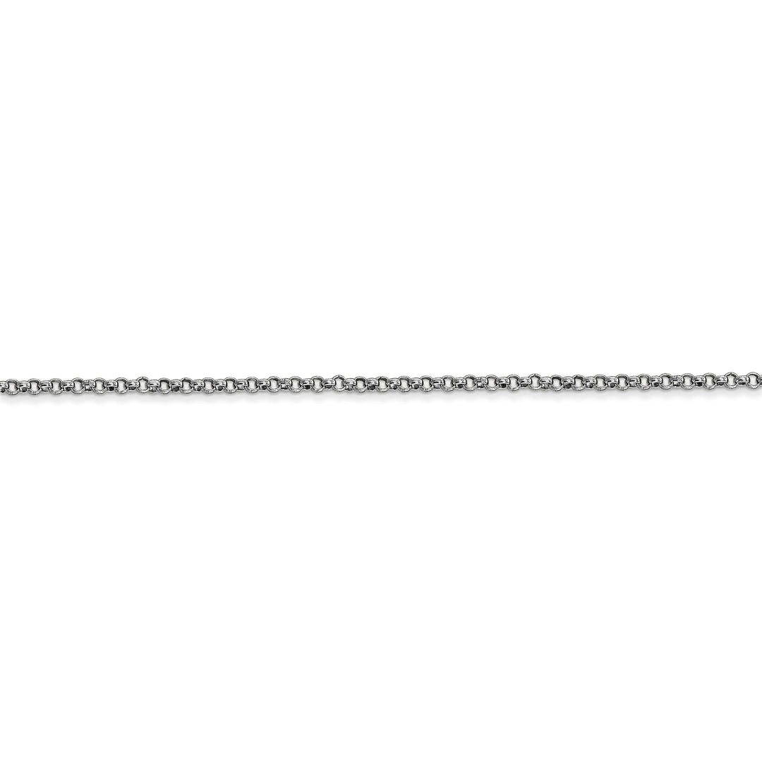 Solid 14k White Gold 1.55 mm Rolo Pendant Chain