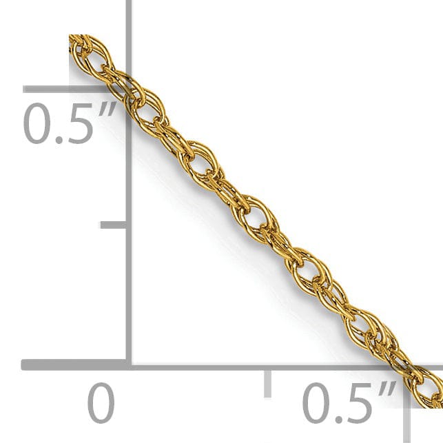 14k Yellow Gold 1.30mm Heavy Baby Rope Chain