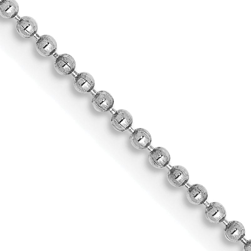 Solid 14k White Gold Beaded Pendant Chain