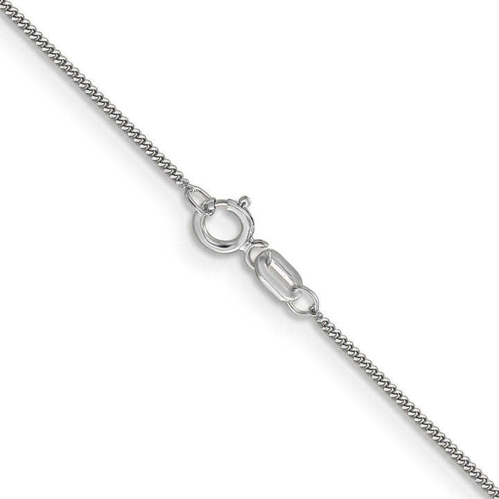 Solid 14k White Gold .9 mm Curb Pendant Chain