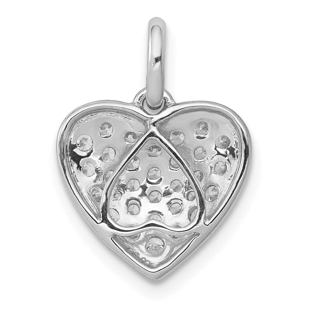 14k White Gold Polished Finish Open Back Polished Finish 0.495-CT Diamond Heart Charm Design Pendant