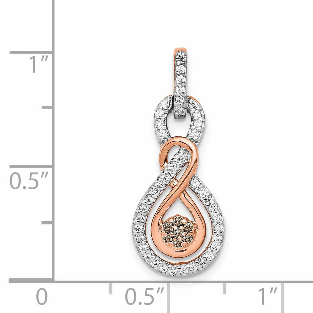 14k Rose Gold 0.258-CT Diamond Infinity Design Chain Slide Pendant