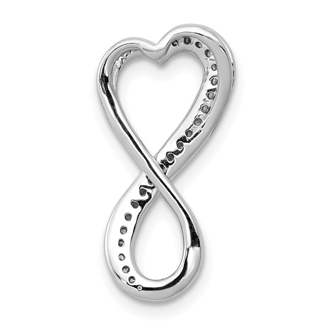 14k White Gold 0.103-CT Diamond Freeform Heart Infinity Chain Slide Pendant