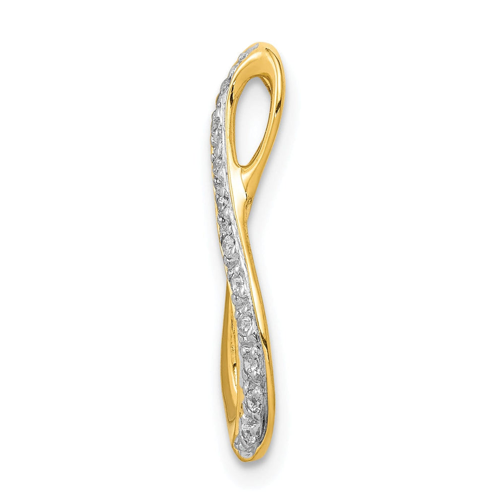 14k Yellow Gold Rhodium 0.05-CT Diamond Infinity Design Chain Slide