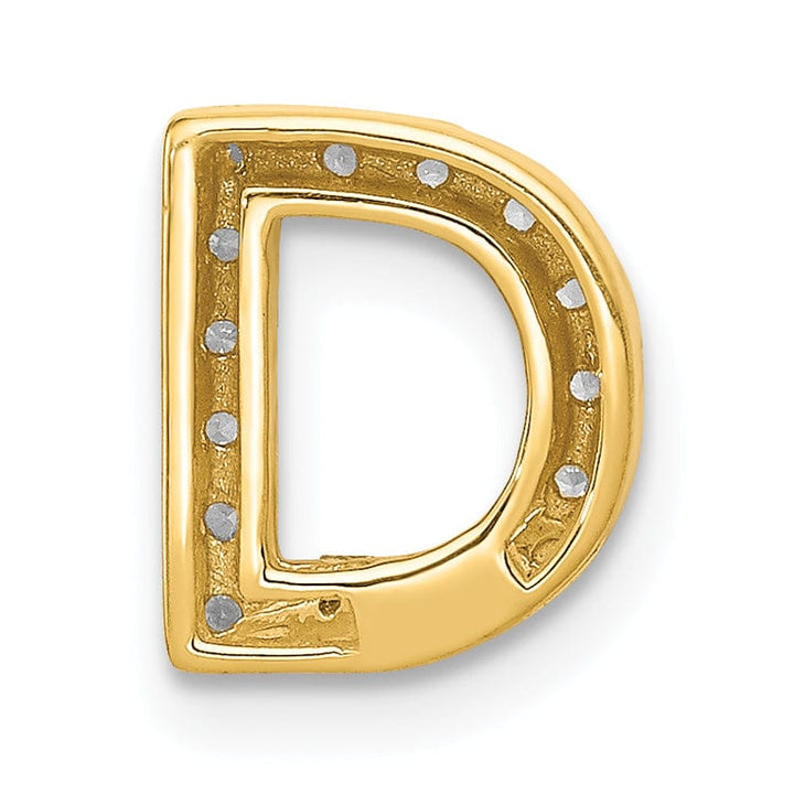 14K Yellow Gold Diamond 0.15-CT Letter D Initial Charm Pendant
