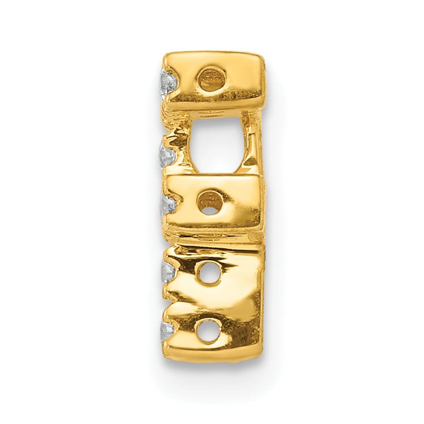 14K Yellow Gold Diamond 0.1-CT Letter F Initial Charm Pendant
