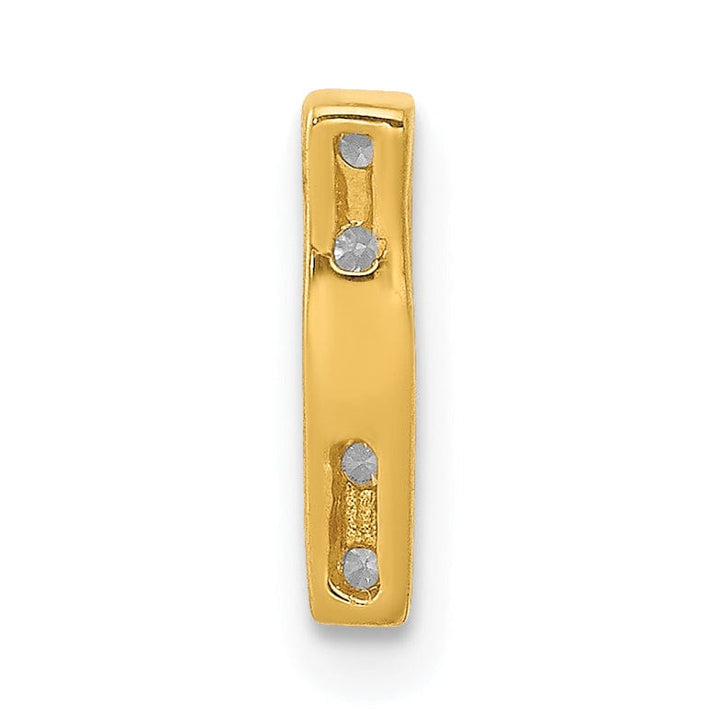 14K Yellow Gold Diamond 0.05-CT Letter I Initial Charm Pendant