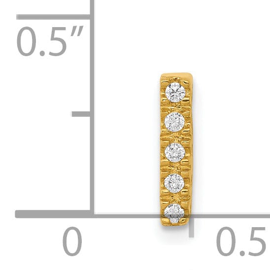 14K Yellow Gold Diamond 0.05-CT Letter I Initial Charm Pendant