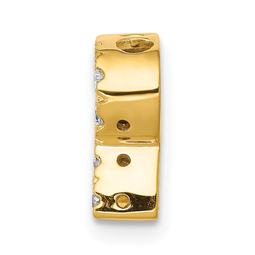 14K Yellow Gold Diamond 0.15-CT Letter R Initial Charm Pendant