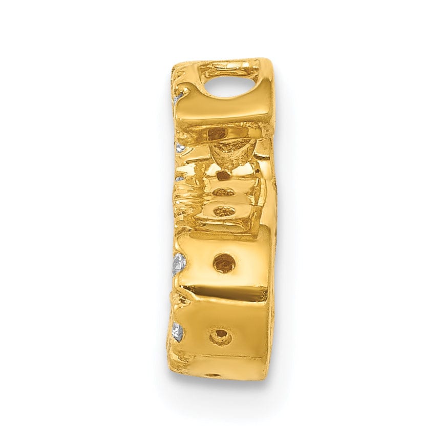 14K Yellow Gold Diamond 0.12-CT Letter S Initial Charm Pendant