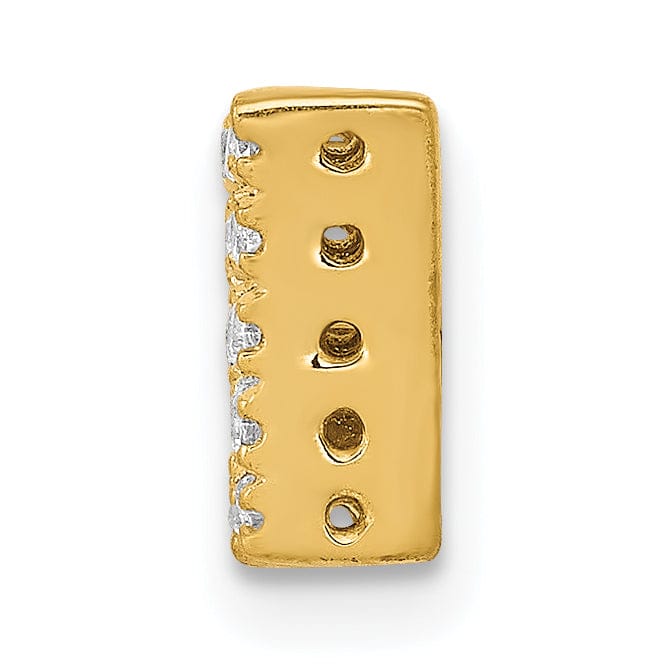 14K Yellow Gold Diamond 0.156-CT Letter W Initial Charm Pendant