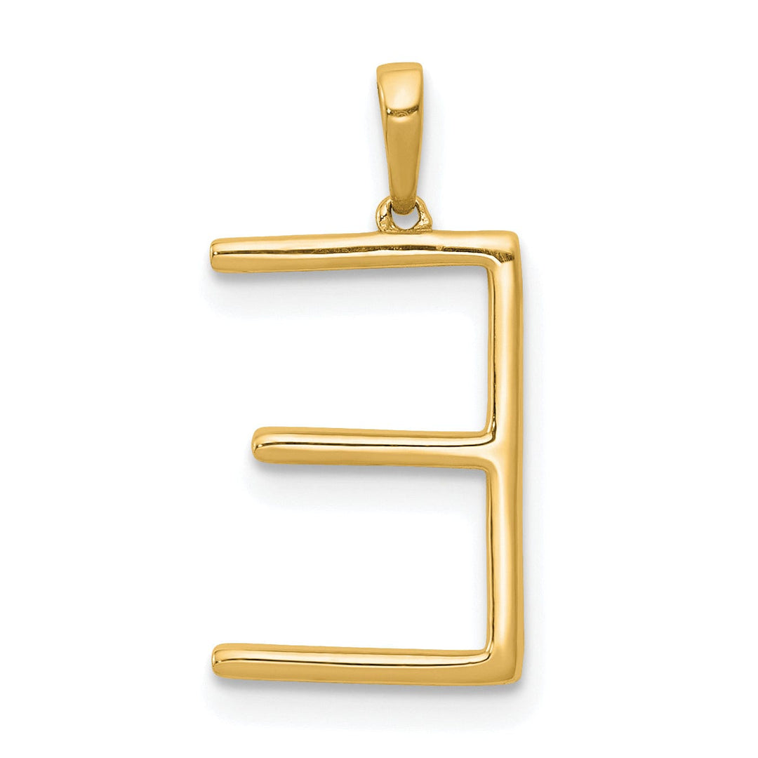 14K Yellow Gold Diamond 0.096-CT Block Letter E Initial Charm Pendant