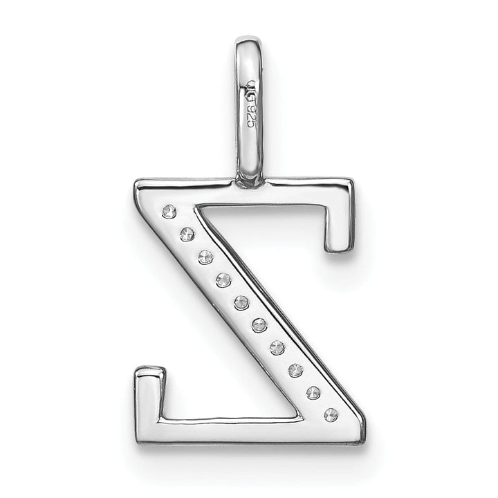 14K White Gold Diamond 0.035-CT Lower Case Style Z Initial Charm Pendant