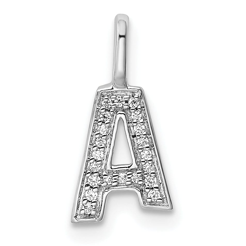 14K White Gold Diamond 0.066-CT Lower Case Style A Initial Charm