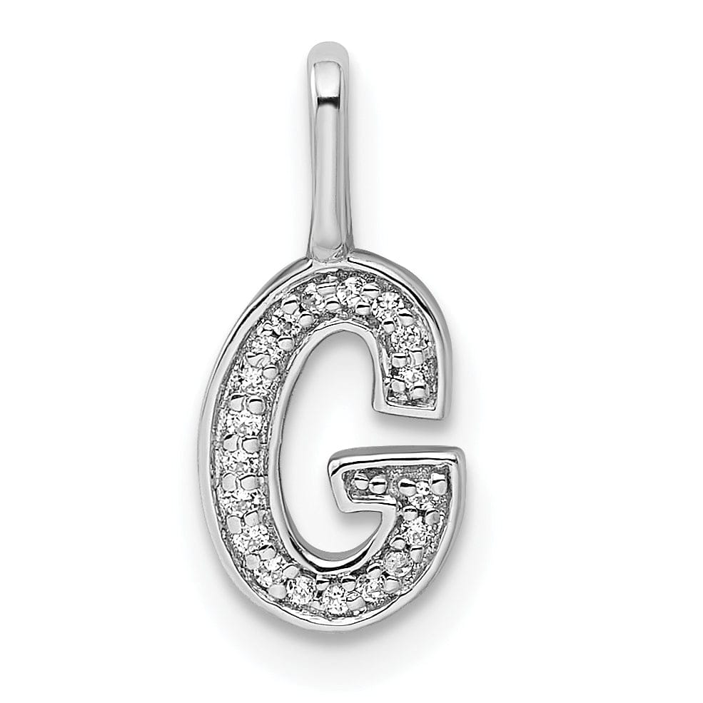 14K White Gold Diamond 0.06-CT Lower Case Style G Initial Charm