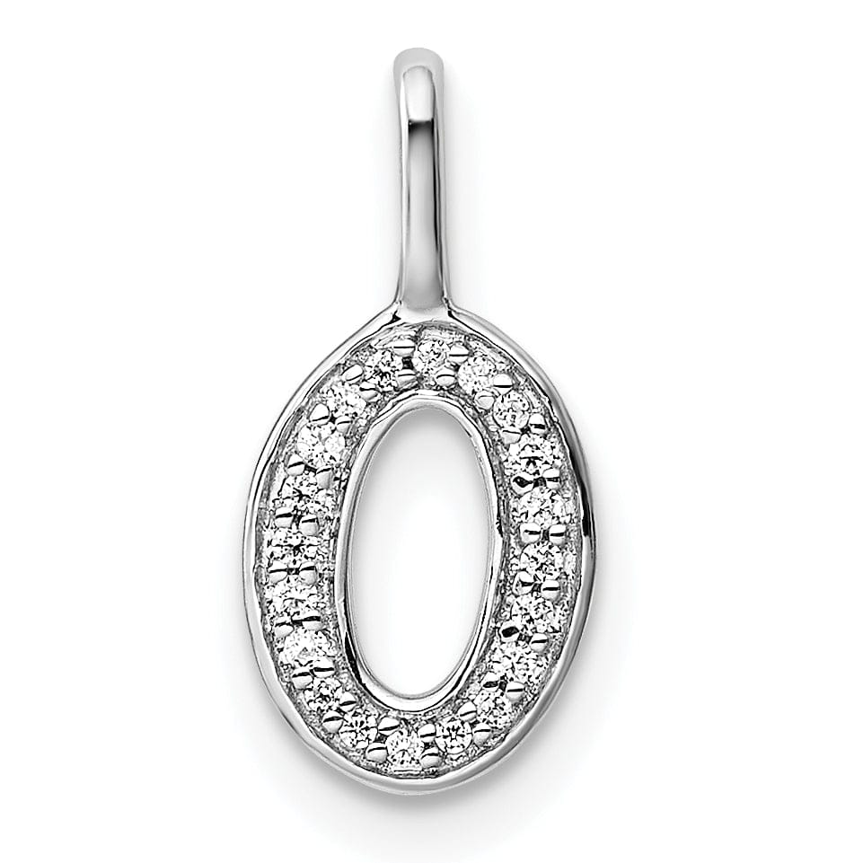 14K White Gold Diamond 0.065-CT Lower Case Style O Initial Charm