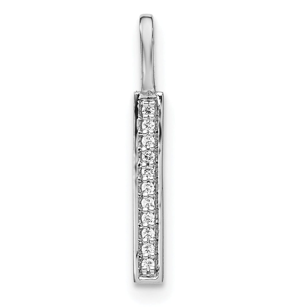 14K White Gold Diamond 0.039-CT Lower Case Style L Initial Charm