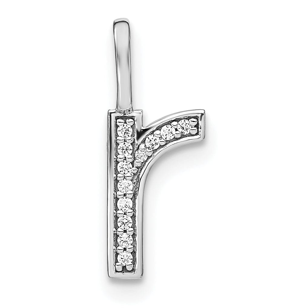 14K White Gold Diamond 0.042-CT Lower Case Style R Initial Charm