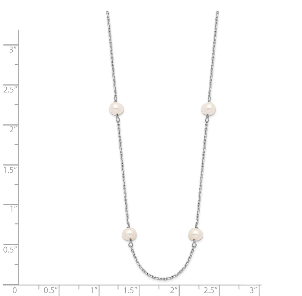 14k White Gold White Cultured Pearl Necklace