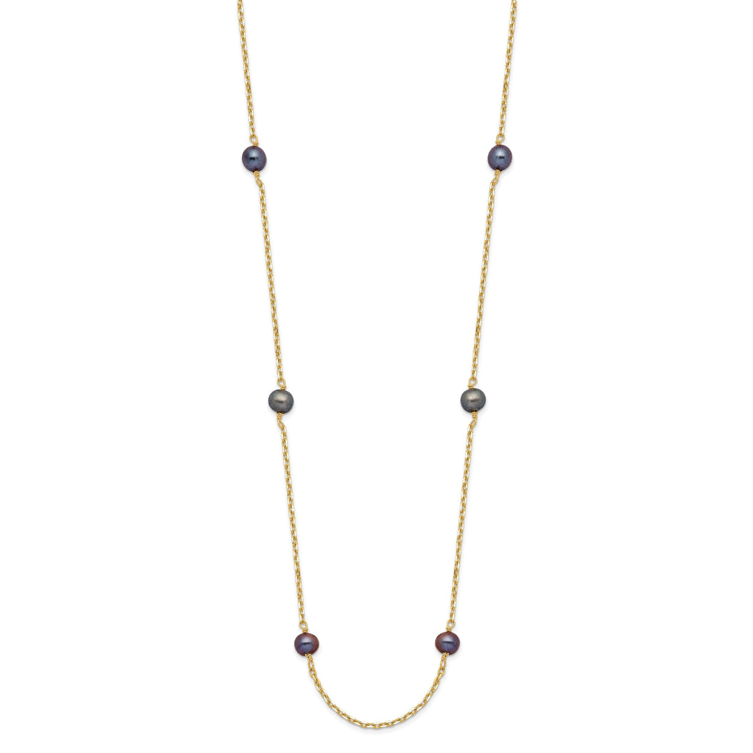 14k Yellow Gold Peacock Cultured Pearl Necklace