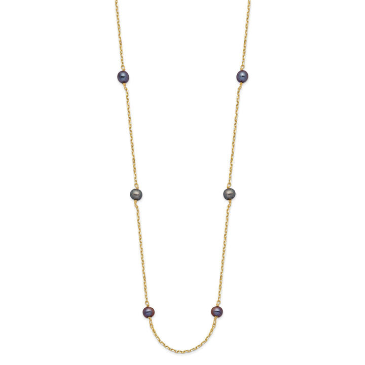 14k Yellow Gold Peacock Cultured Pearl Necklace