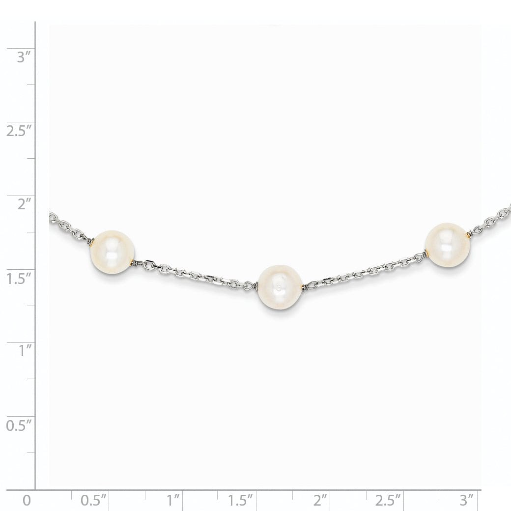 14k White Gold White Cultured Pearl Necklace