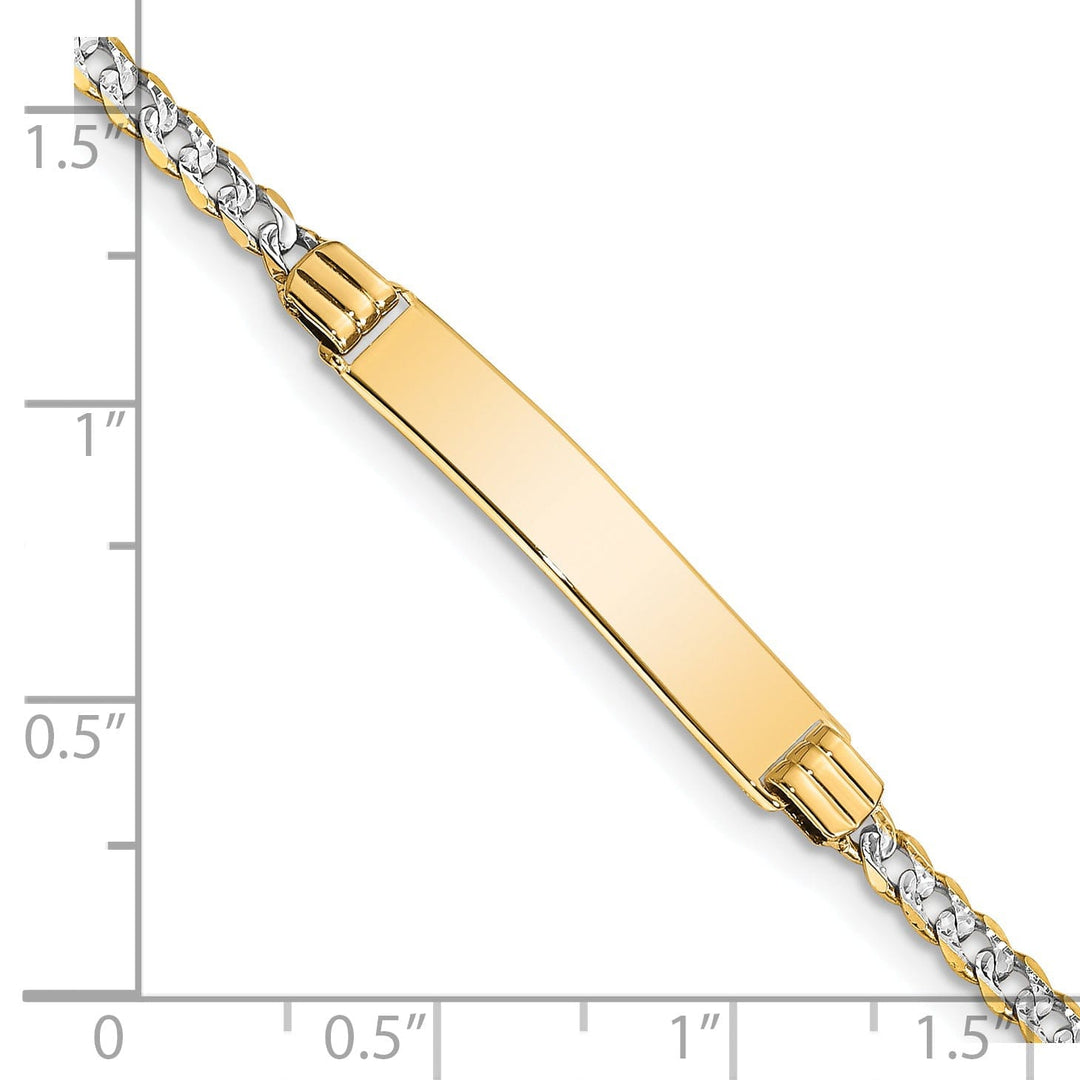 14k Two-tone Gold Pave Curb ID Bracelet