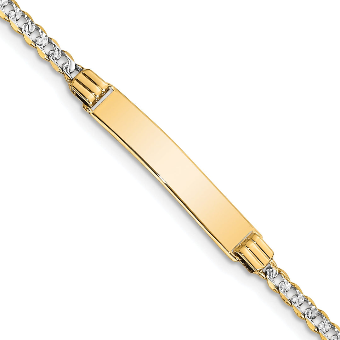 14k Two-tone Gold Pave Curb ID Bracelet