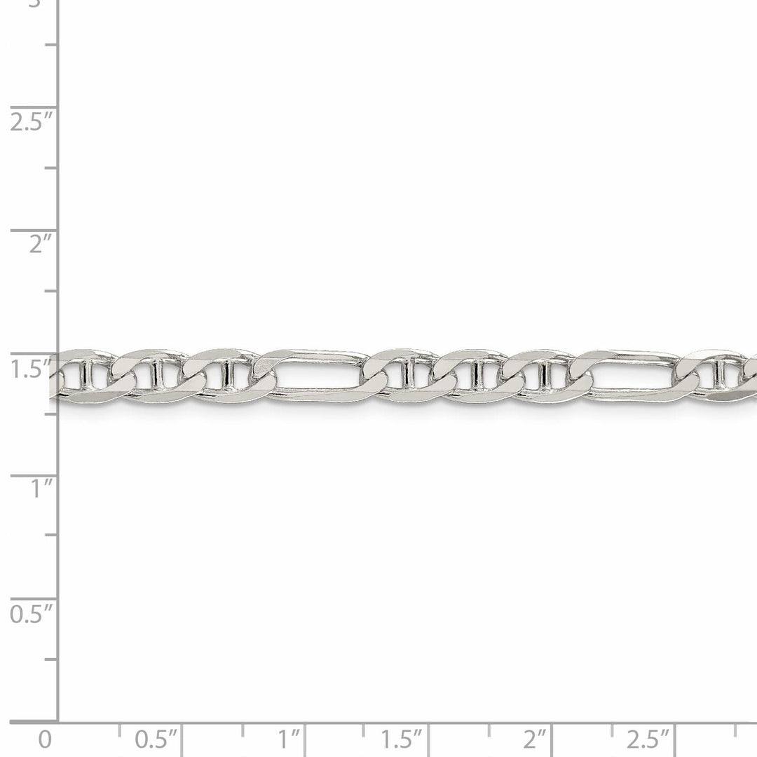 Silver Polished 5.50-mm Figaro Anchor Chain
