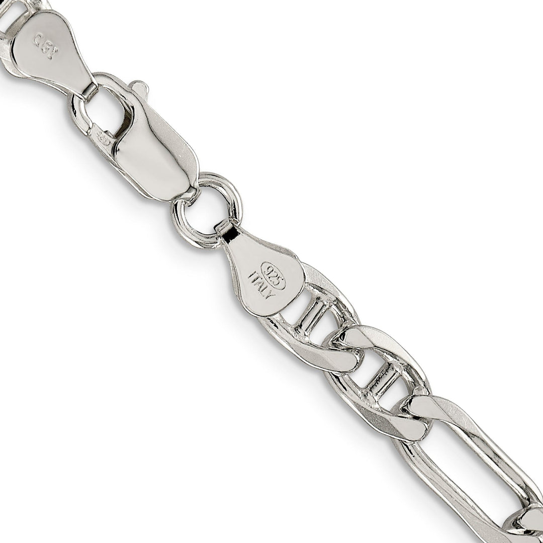Silver Polished 6.50-mm Figaro Anchor Chain