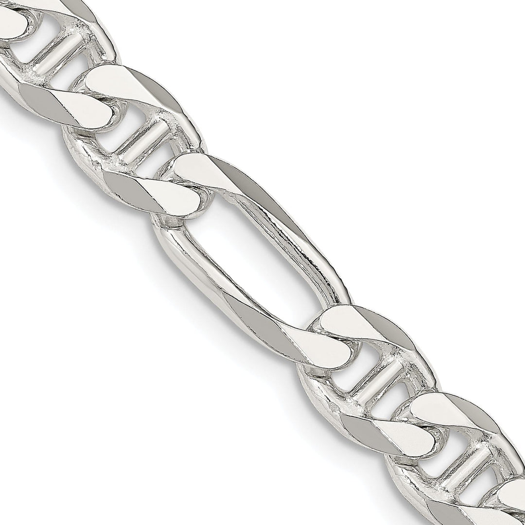 Silver Polished 7.75-mm Figaro Anchor Chain