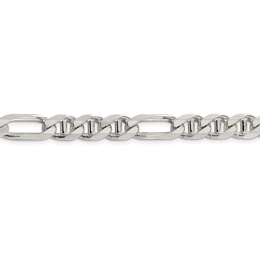 Silver Polished 8.75-mm Figaro Anchor Chain