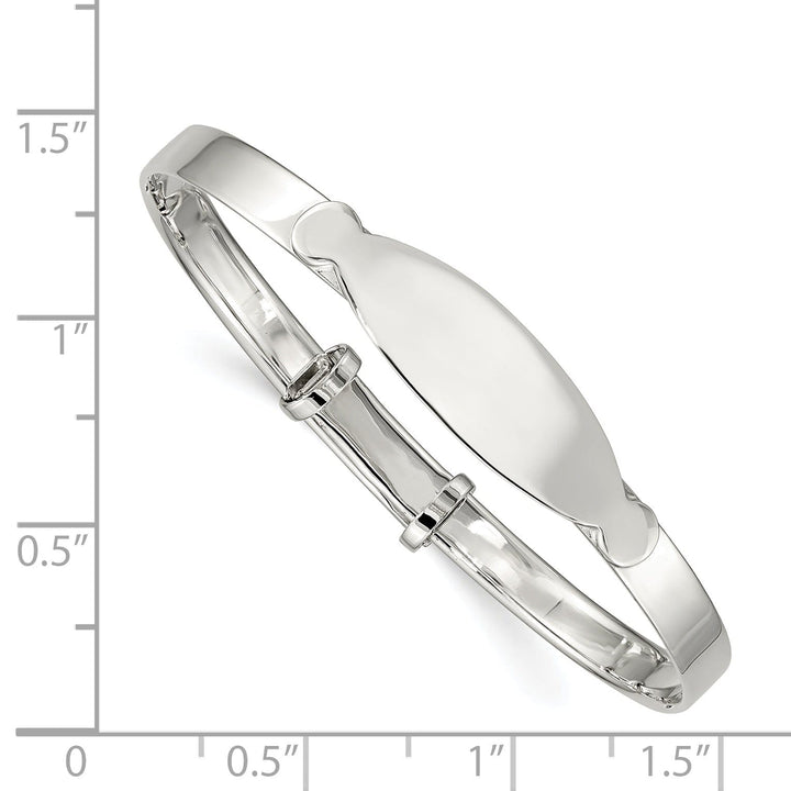 Silver I.D Adjustable Child Bangle Bracelet