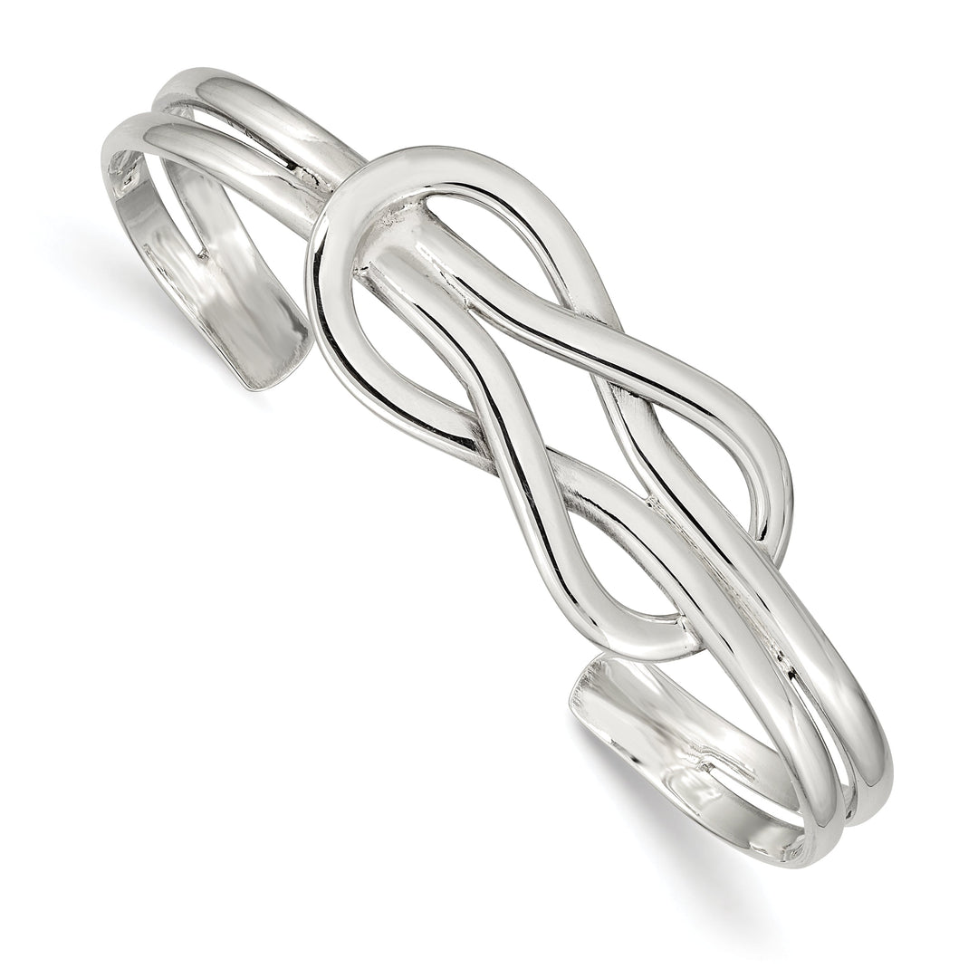 Sterling Silver Knot Design Cuff Bangle