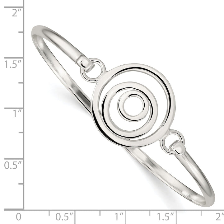 Silver Polished Flexible Mutli Circle Bangle