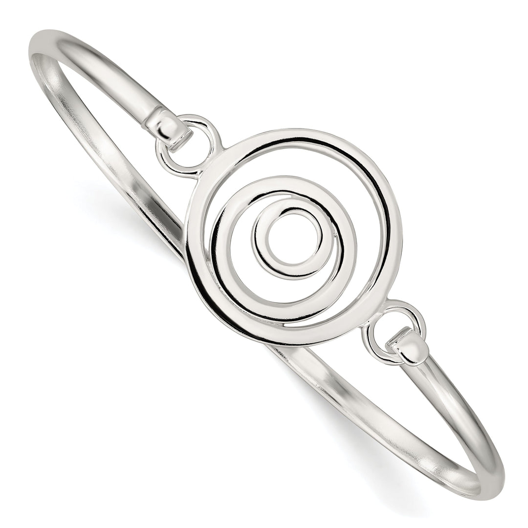 Silver Polished Flexible Mutli Circle Bangle
