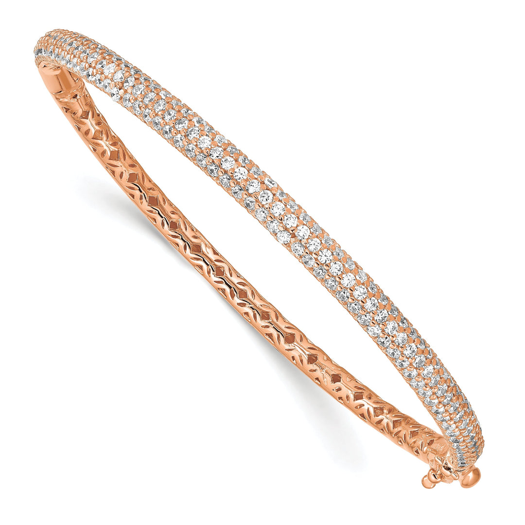 Sterling Silver Pave 175 Stone Bangle