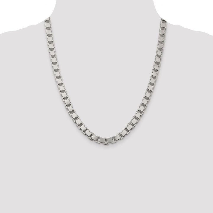 Sterling Silver Polish 7.00-mm Solid Box Chain