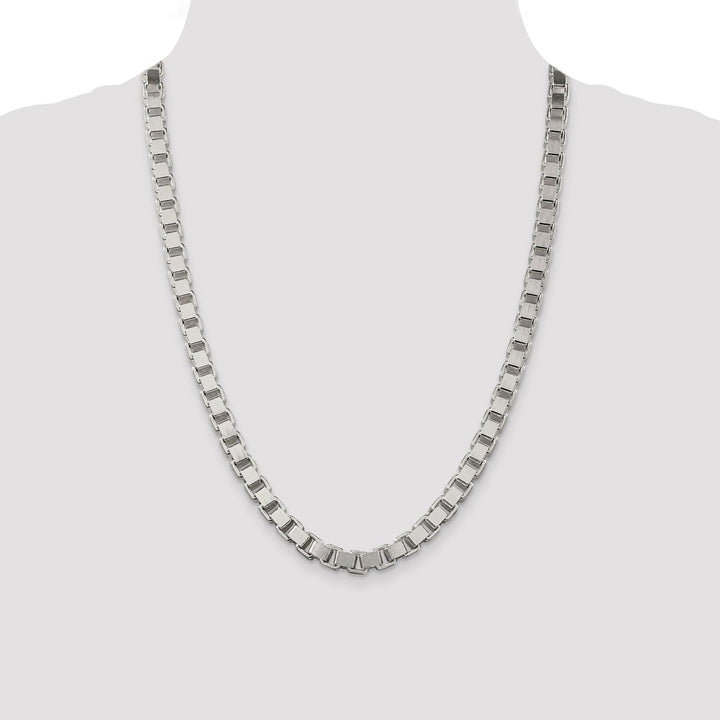 Sterling Silver Polish 7.00-mm Solid Box Chain