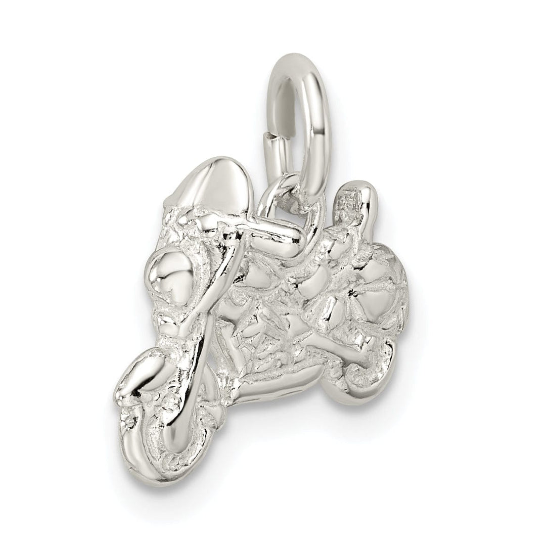 Sterling Silver Polished 3 D Motorcycle Pendant