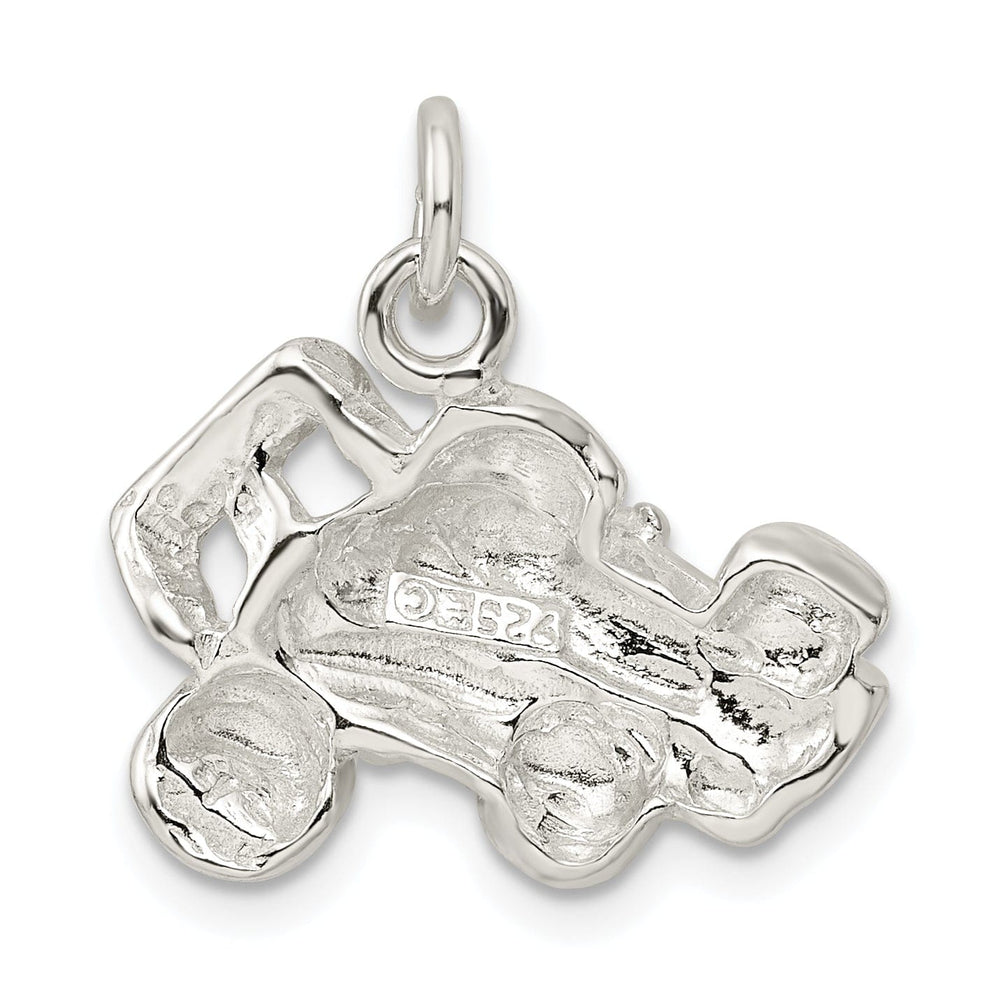 Solid Sterling Silver Race Car Charm Pendant