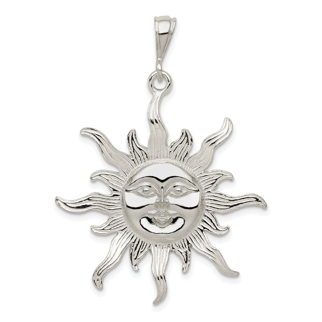 Silver Polished Finish Sun Charm Pendant