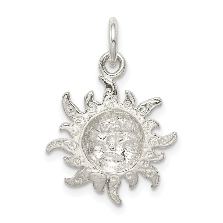 Sterling Silver Polished Sun Charm Pendant