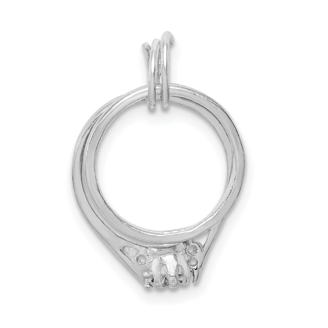 Sterling Silver 2-Piece C.Z Wedding Ring Charm