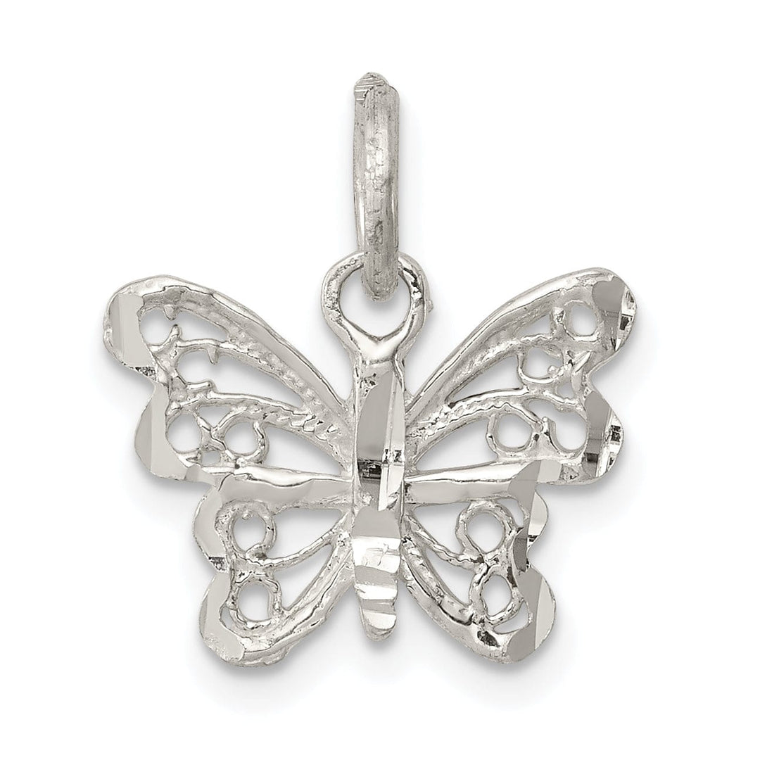 Sterling Silver Polished Finish Butterfly Charm