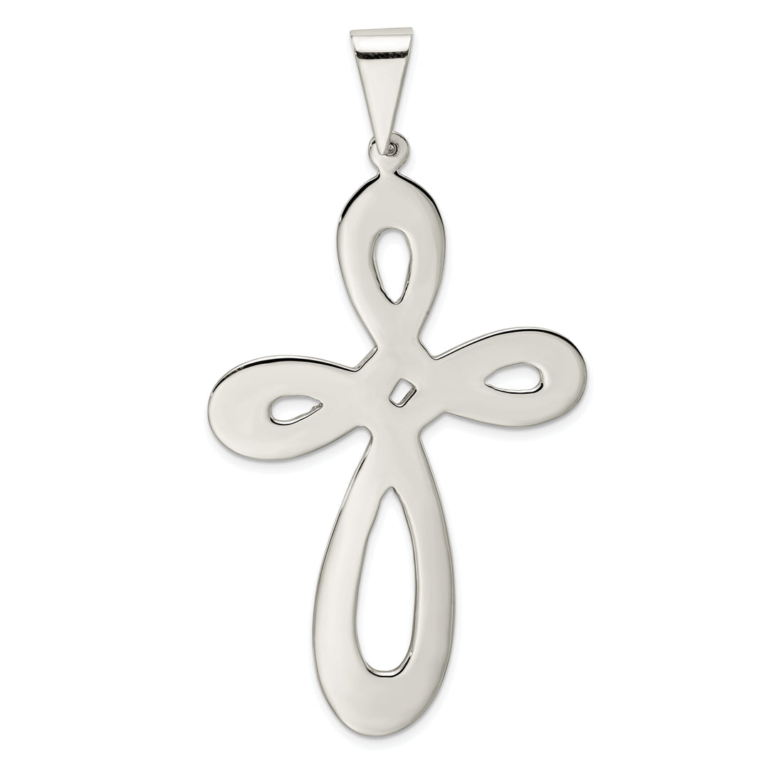 Sterling Silver Polished Finish Cross Pendant