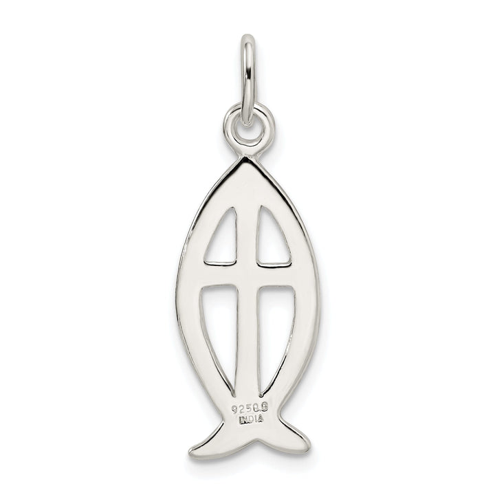 Sterling Silver Ichthus Fish Cross Charm