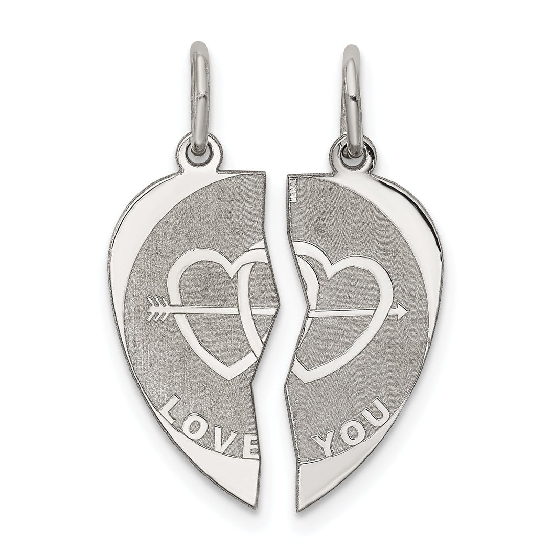 Sterling Silver 2-piece I Love You Disc Charm