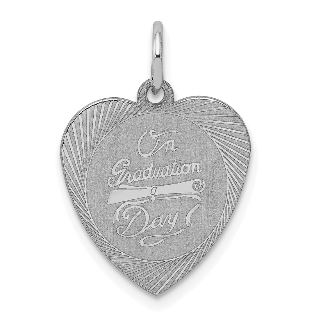 Silver On Graduation Day Heart Disc Charm