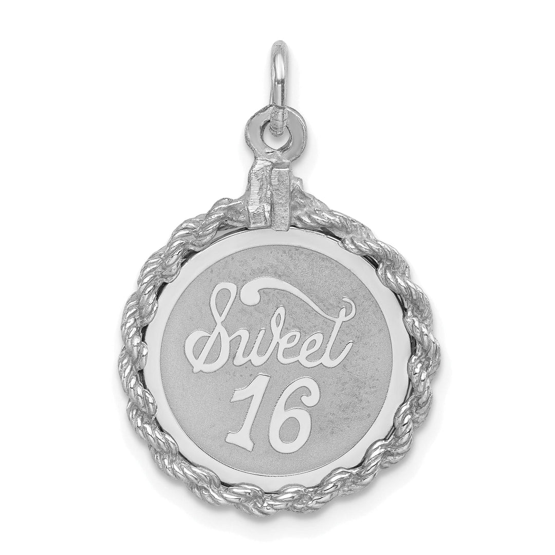Sterling Silver Sweet Sixteen Disc Pendant